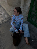 Blusa Tule Azul Poá M