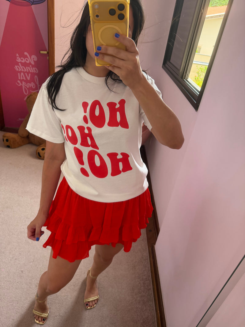 Short Babado Vermelho