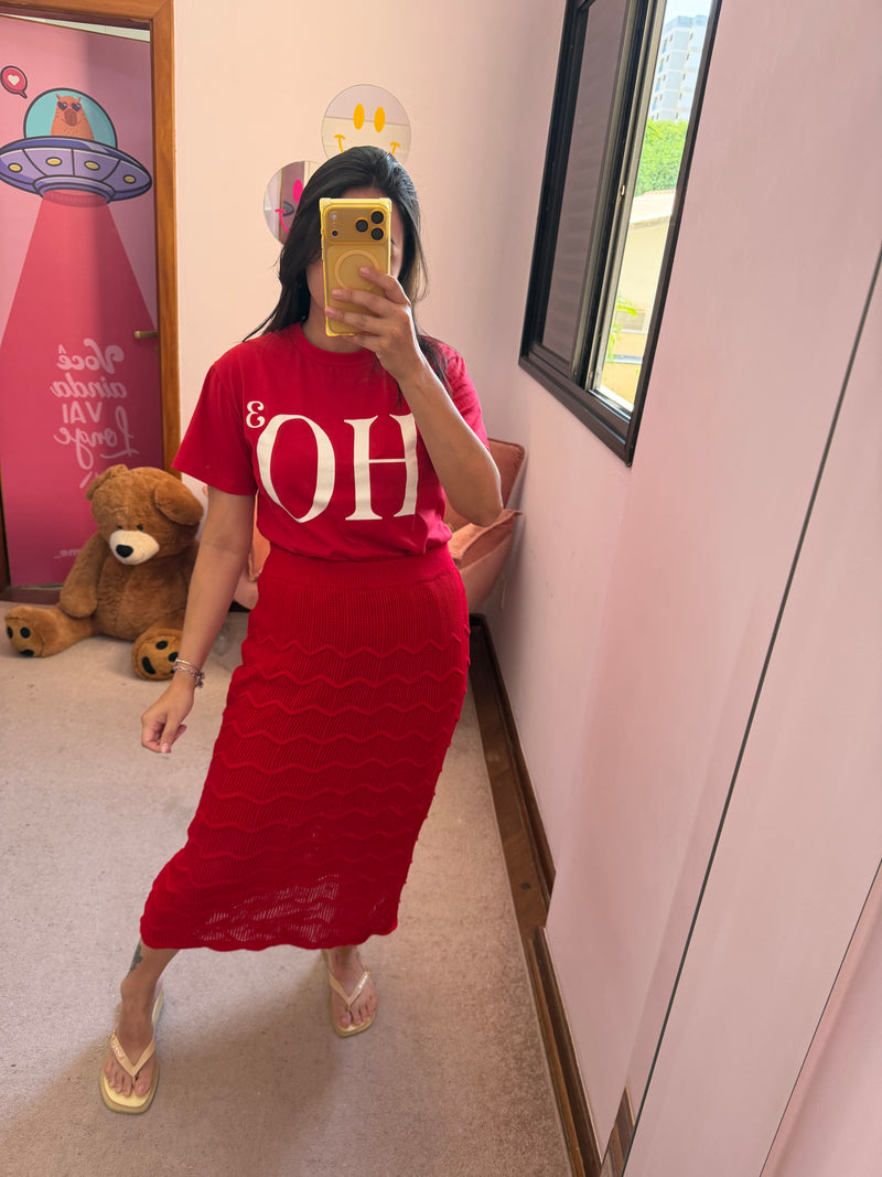 Saia Tricot Vermelho