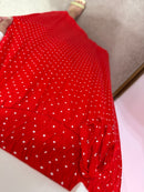 Saia Midi Poá Vermelha