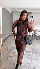 Vestido Midi Tule Arabesco