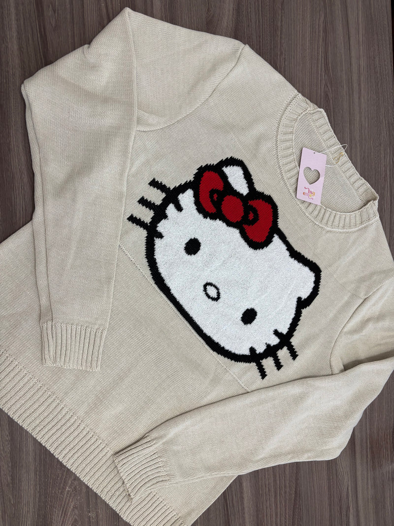 Blusa Tricot Hello Kitty CAQUI