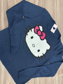Blusa Tricot Hello Kitty AZUL MARINHO