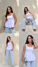 Blusa Peplum Tricoline G