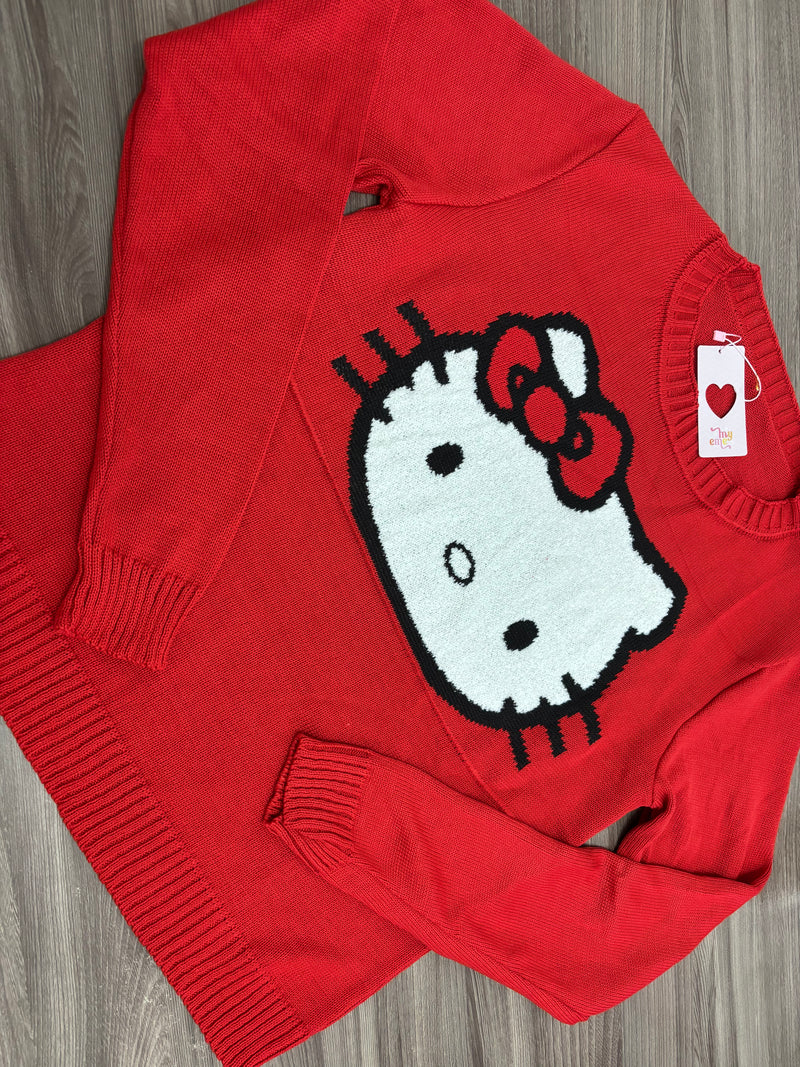 Blusa Tricot Hello Kitty VERMELHO