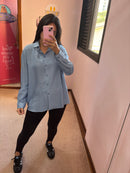 Camisa Over Azul P