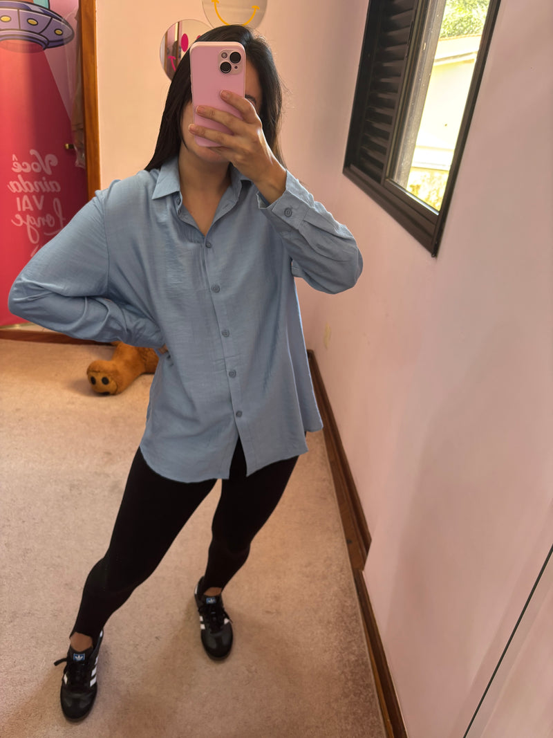 Camisa Over Azul P