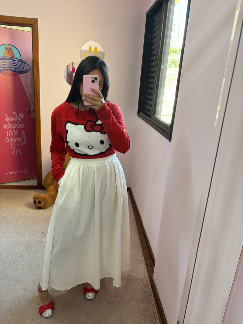 Blusa Tricot Hello Kitty VERMELHO