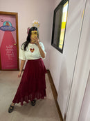 Saia Marsala com Babados M