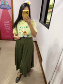 Saia Midi Linho Verde