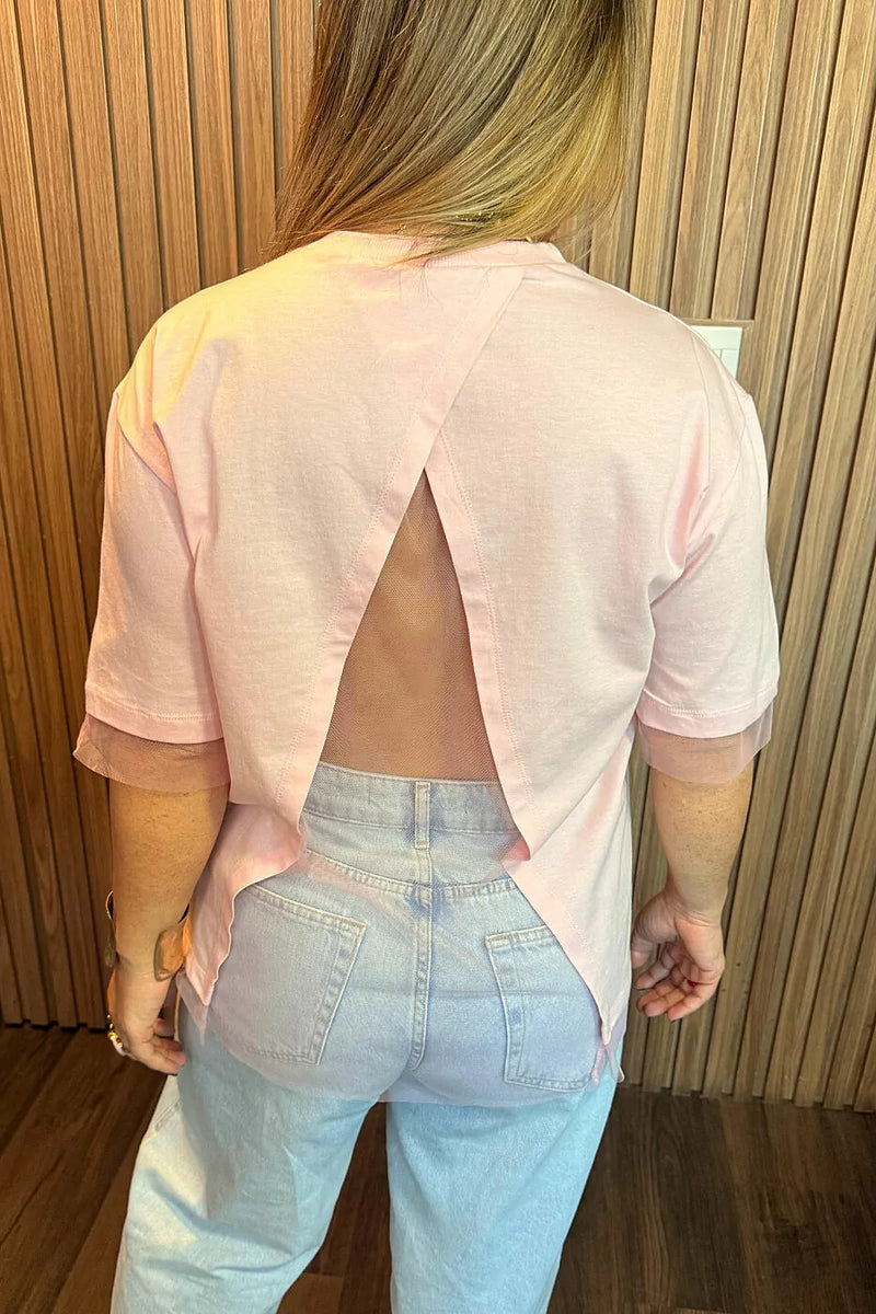 T-shirt Over Rosa Renda