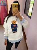 Blusa Moletom Over Urso Off