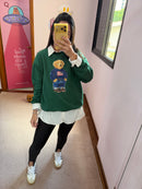 Moletom Over Urso Verde