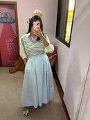 Colete Tricot Listrado Azul