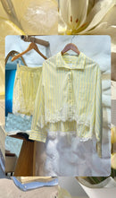 Conjunto Tricoline Listras Amarelo | HUSH