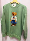 Blusa Moletom Urso Menina Verde Menta