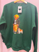 Blusa Moletom Urso Bulldog Verde
