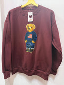 Blusa Moletom Urso Marsala
