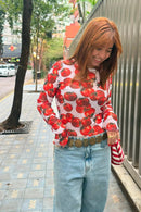 Blusa Tule Tomate Com Dedinho