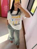 Calça Xadrez Verde Com Babado P