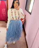 Blusa Tricot Floral Bordada