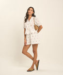 Blusa Manga Princesa Amarração Estampa De Coração