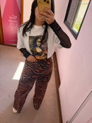 Calça Tule Zebra Caramelo M