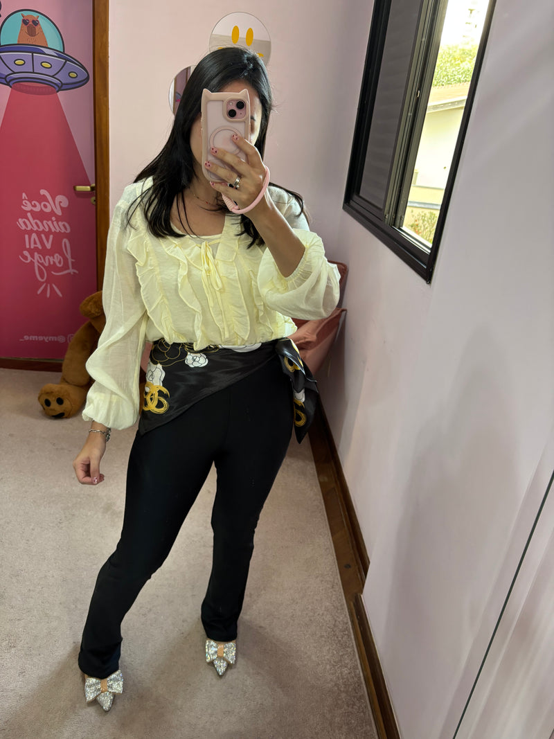 Lenço Cetim Floral Clássico