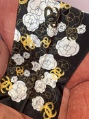 Lenço Cetim Floral Clássico