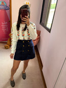 Short Saia Lã Batida Azul Marinho M
