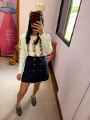 Short Saia Lã Batida Azul Marinho M