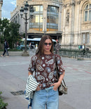 T-shirt Over Paisley Marrom M