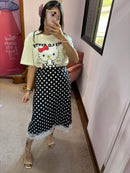 T-shirt Over Hello Kitty Poa Amarelo Manteiga