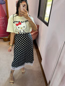 T-shirt Over Hello Kitty Poa Amarelo Manteiga