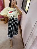 T-shirt Over Hello Kitty Poa Amarelo Manteiga