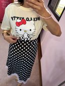 T-shirt Over Hello Kitty Poa Amarelo Manteiga