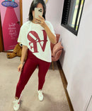 Calça Legging Pezinho | Bordo