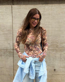Blusa Tule Paisley Fundo Off