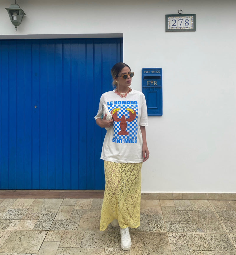 Saia Longa Renda | Amarela