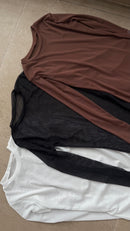 Blusa Tule Marrom M